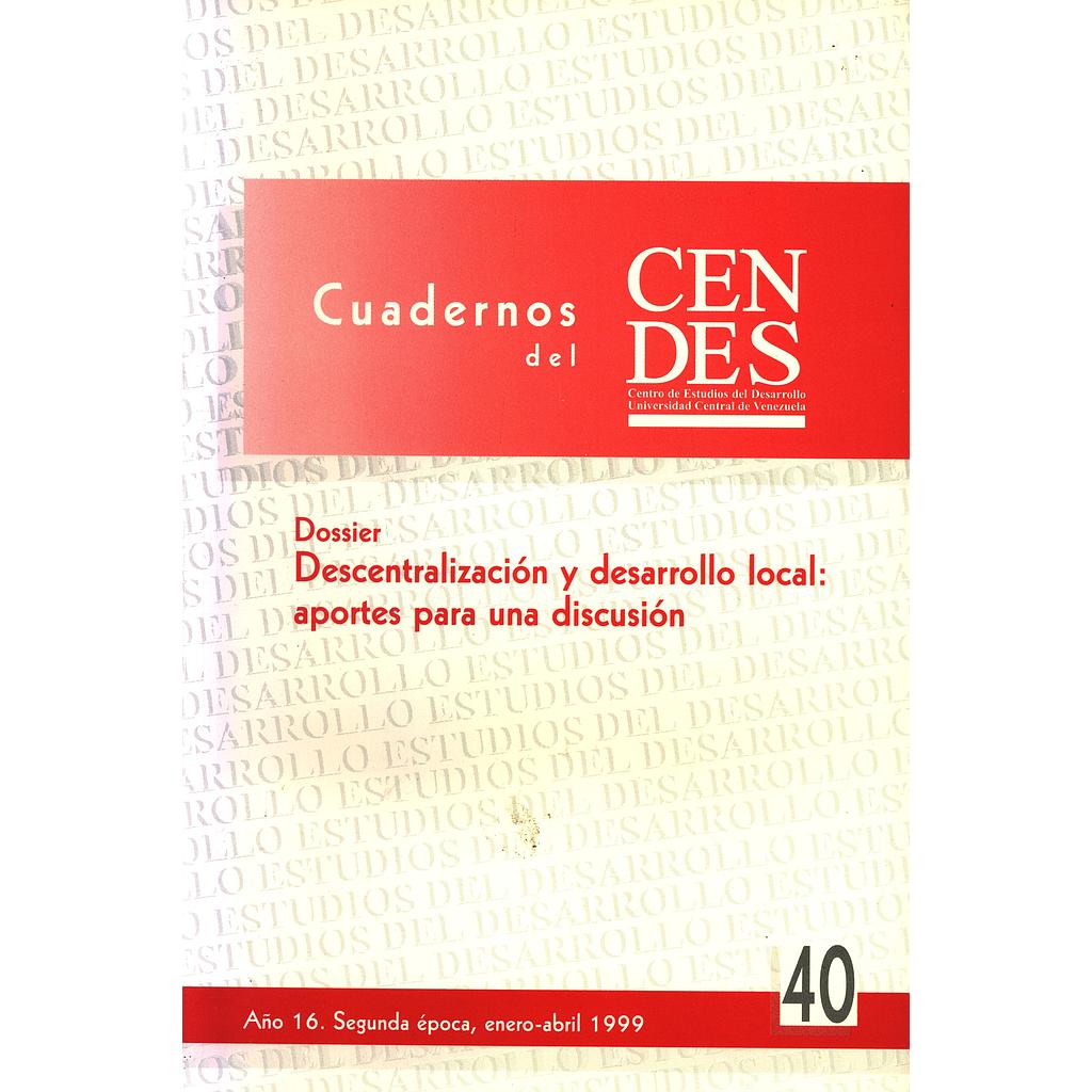 Cuadernos del CENDES N°40/1999