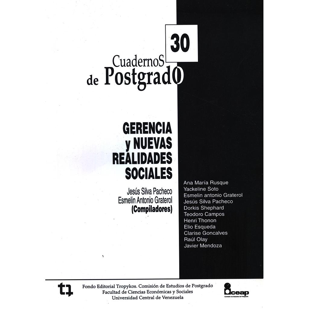 Cuadernos de Postgrado FaCES Nº30. Gerencia y nuevas realidades sociales