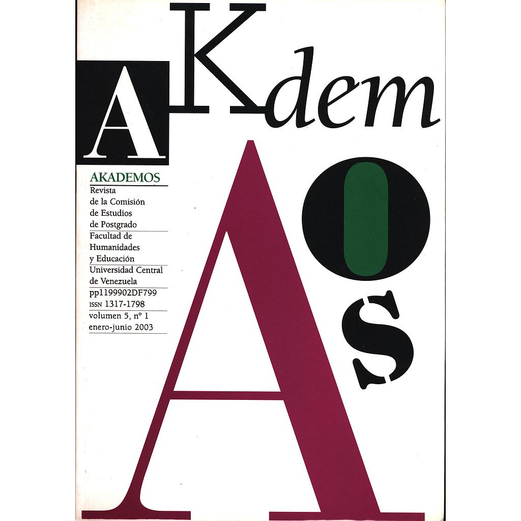 Revista Akademos. Volumen V N°1/2003