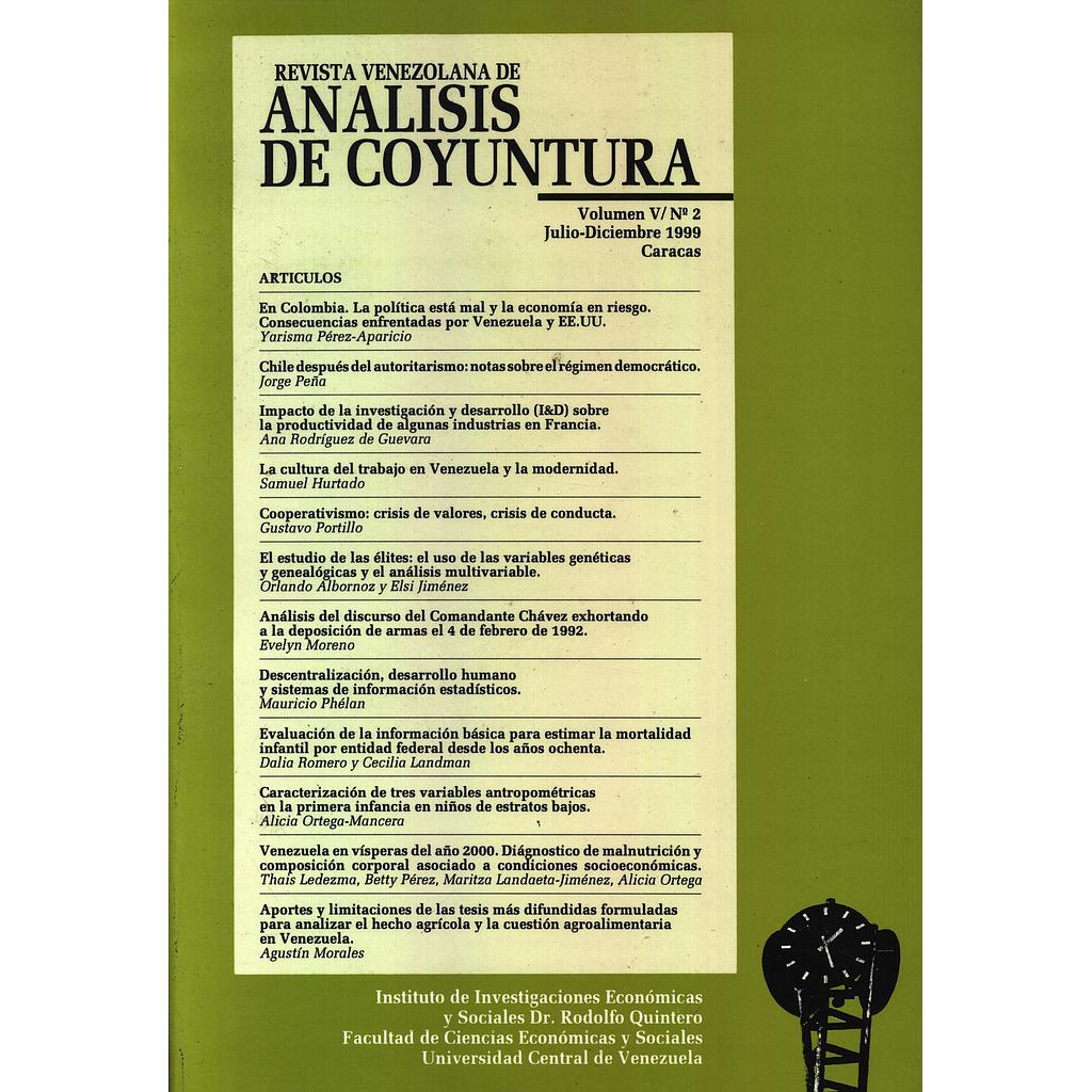 Revista venezolana de análisis de coyuntura. Volumen V/N°2/1999