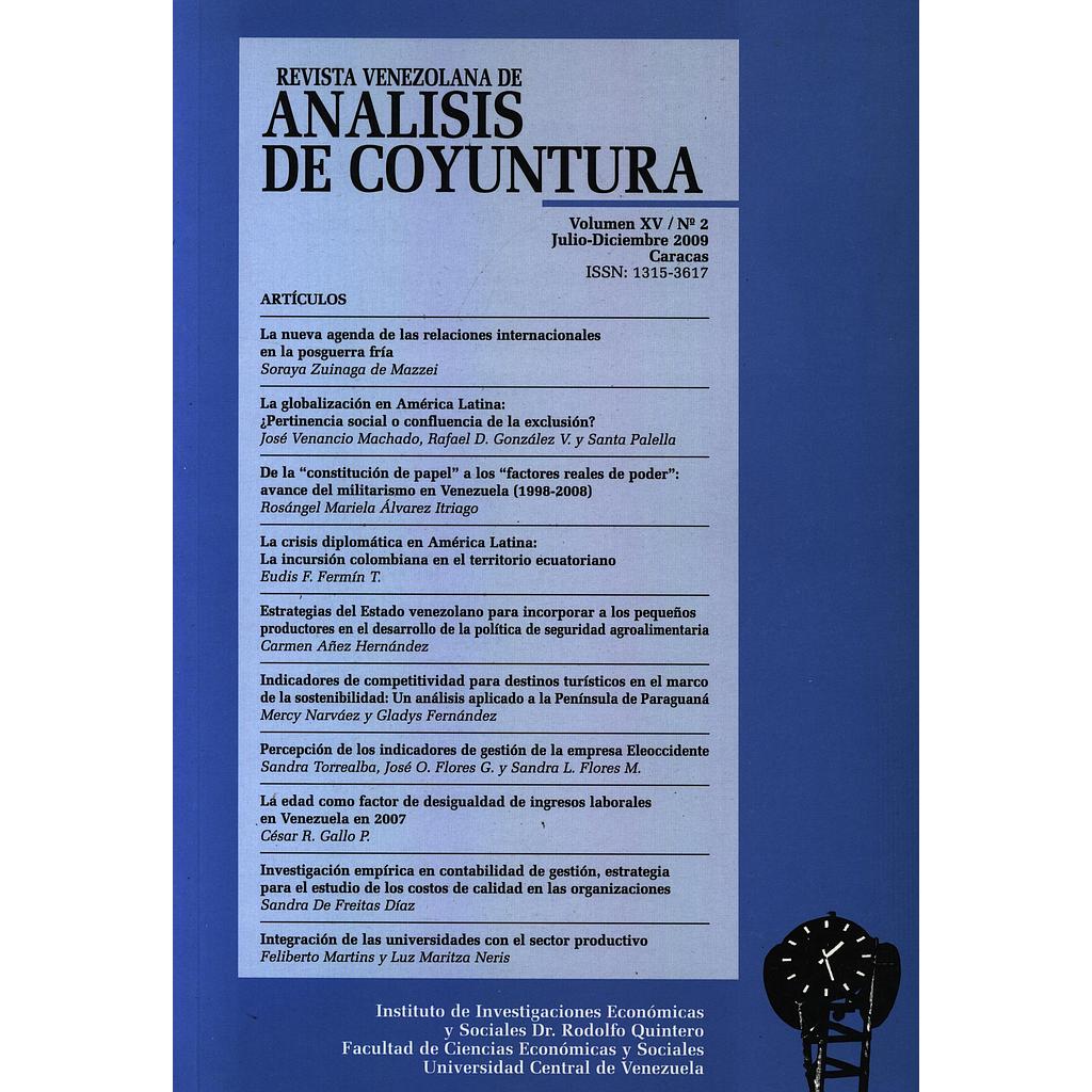 Revista venezolana de análisis de coyuntura. Volumen XV/N°2/2009