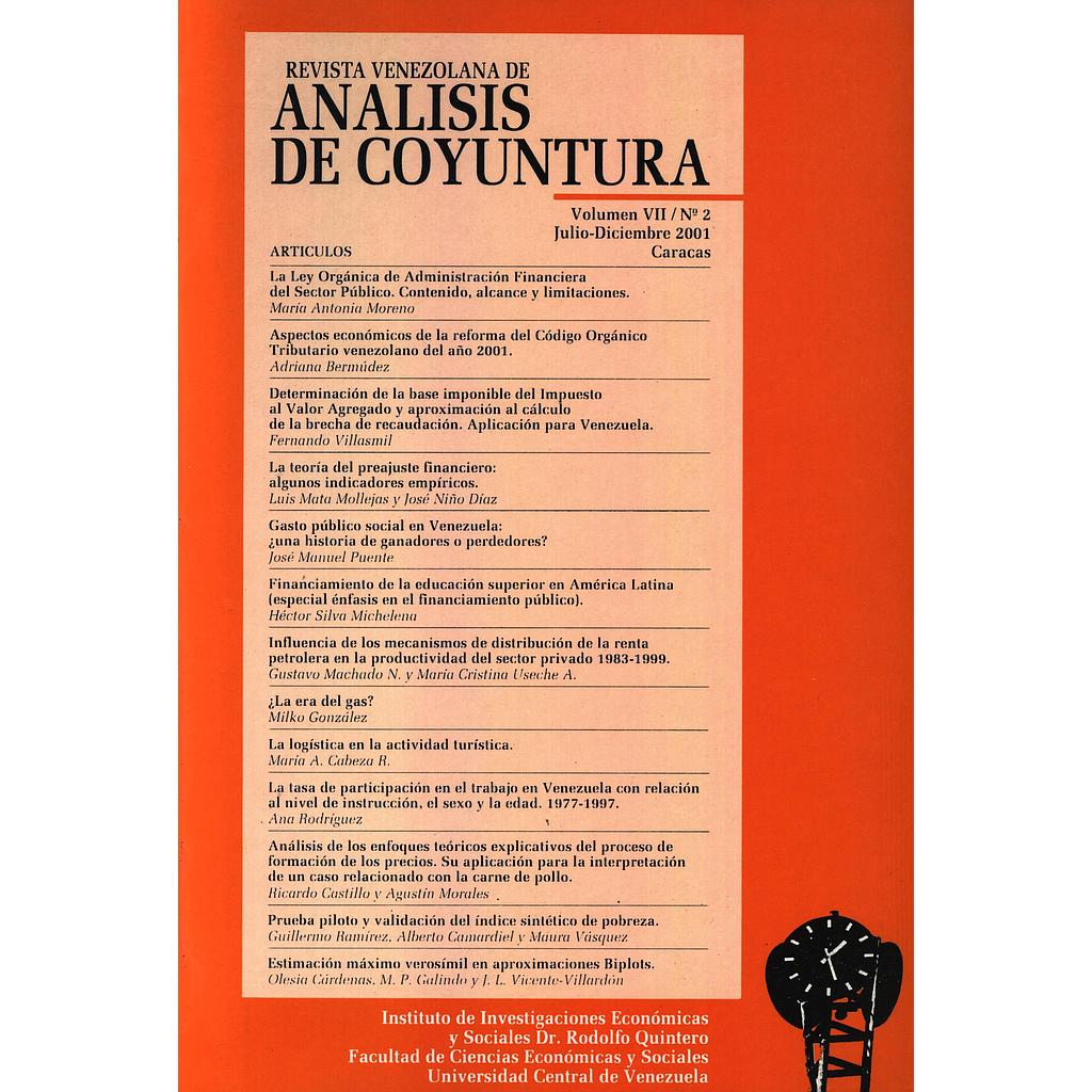 Revista venezolana de análisis de coyuntura. Volumen VII/N°2/2001