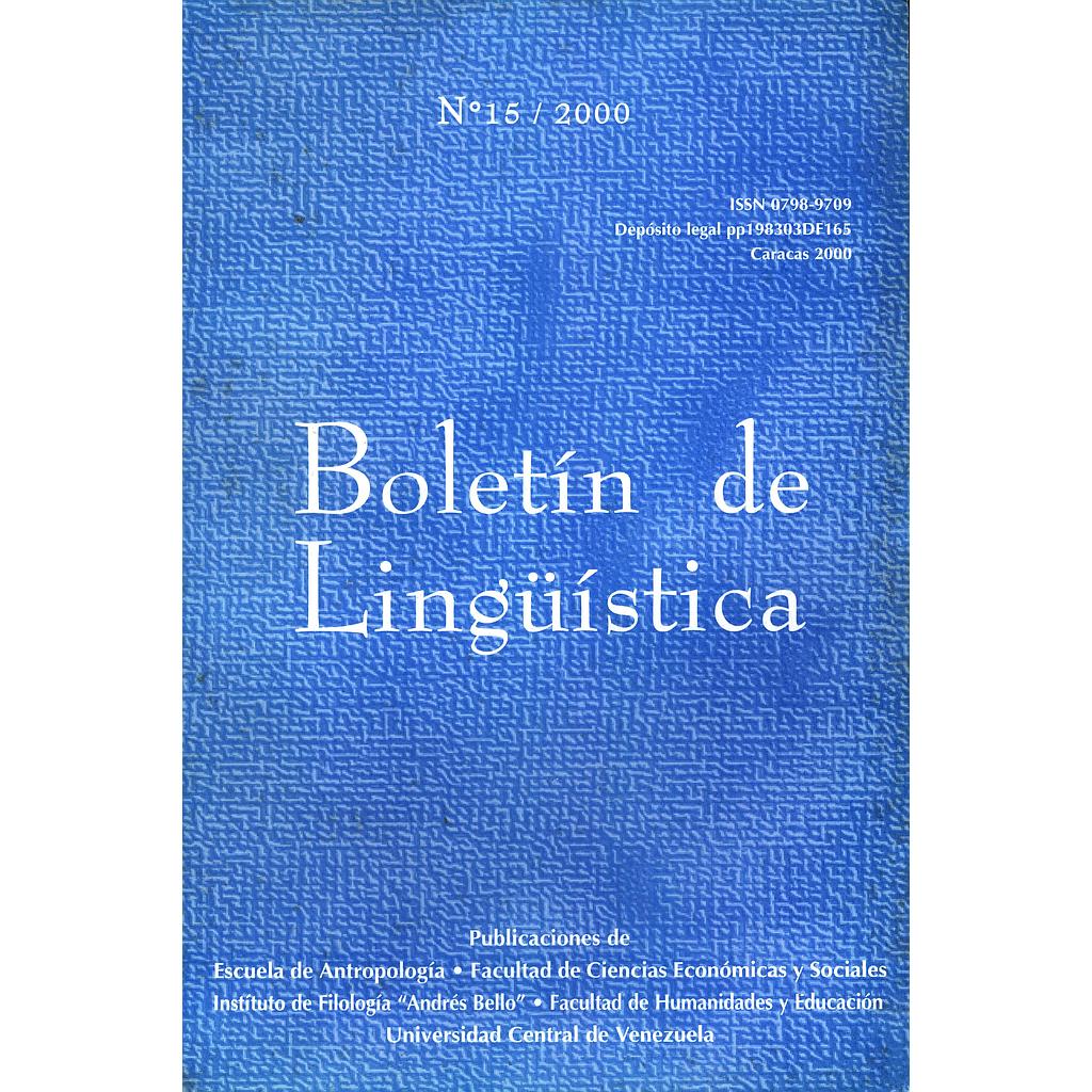 Boletín de Lingüística  Nº15/2000