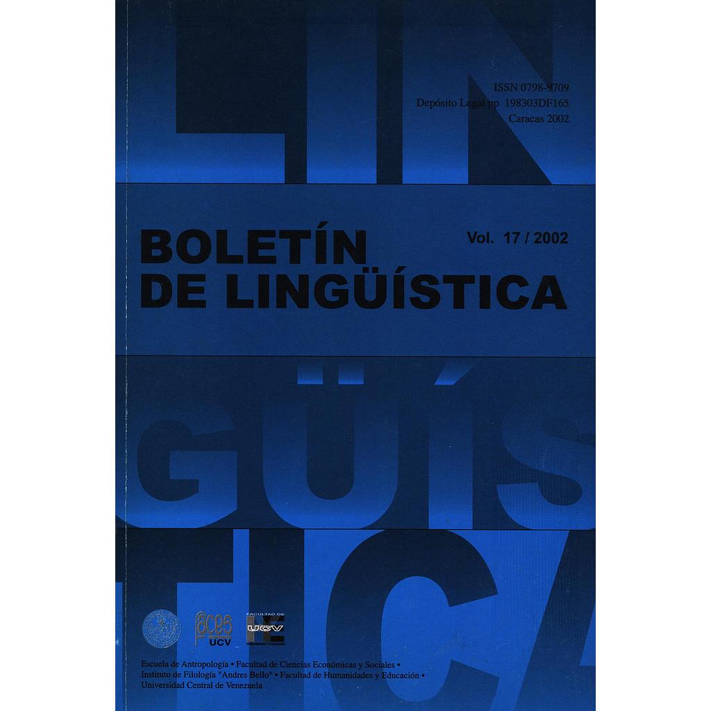 Boletín de Lingüística Nº17/2002