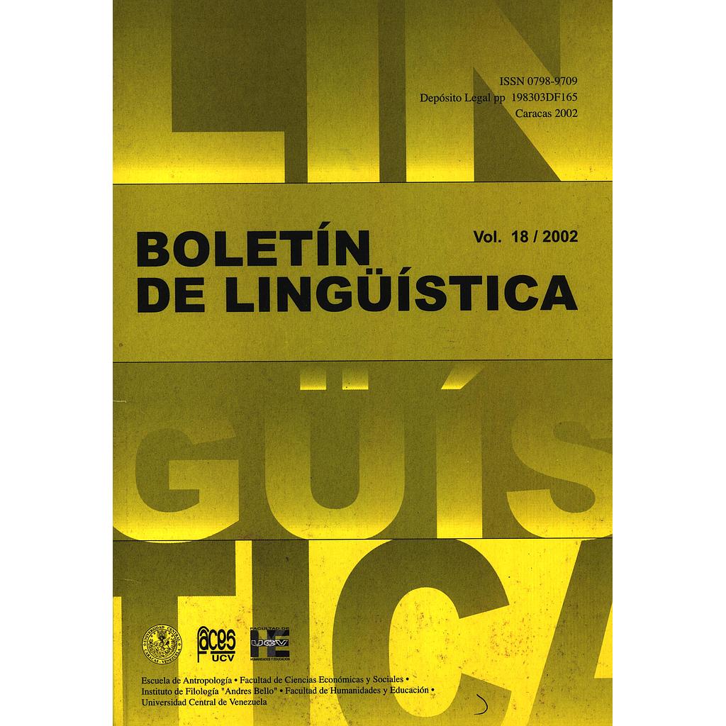 Boletín de Lingüística Nº18/2002