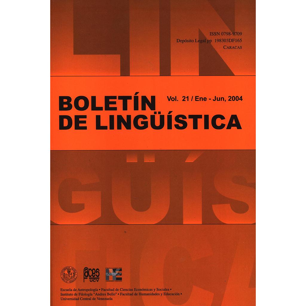 Boletín de Lingüística Nº21/2004