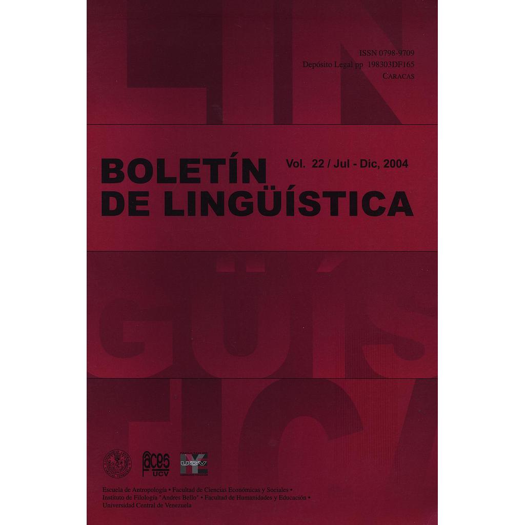 Boletín de Lingüística Nº22/2004
